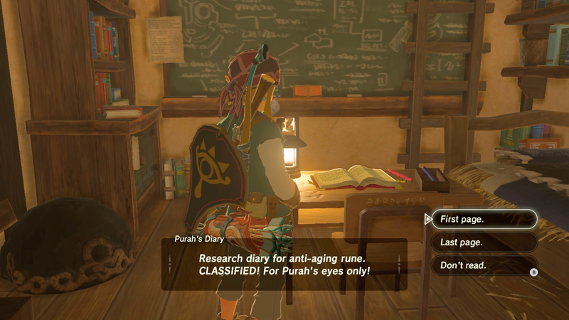 Zelda’s traditional goofy humor is all over Breath of the Wild. There’s a surprising amount of dialogue, localized impeccably by Nintendo’s talented Treehouse team.